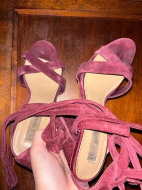 Steve Madden Burgundy Suede Wrap Sandals